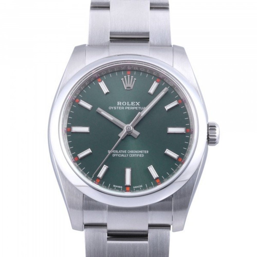 Rolex ROLEX Oyster Perpetual 114200 olive green dial used watch men's - Picture 1 of 3